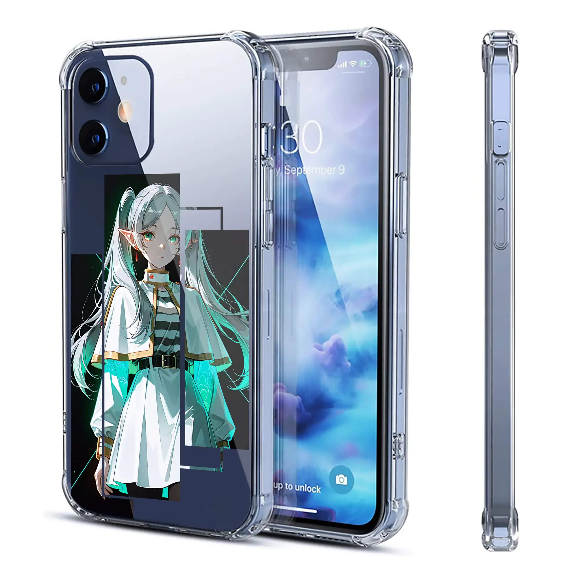 葬送のフリーレン（Frieren） グッズ,フリーレン（Frieren） - IPhone 12シリーズ対応 ・ 透明スマホケース ・ クリアソフトケース ・ TPU素材 ・ 耐衝撃 ・ 高密着 ・ 防汚 防指紋 ・ 簡単着脱